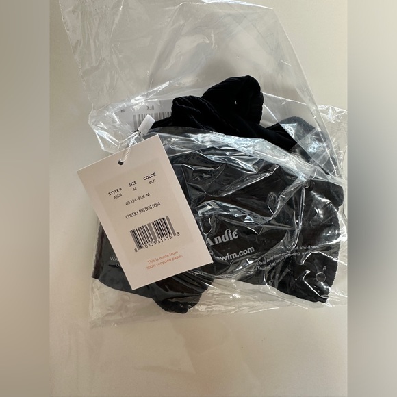 ANDIE Cheeky Bottom Ribbed - black medium NWT - Picture 4 of 4